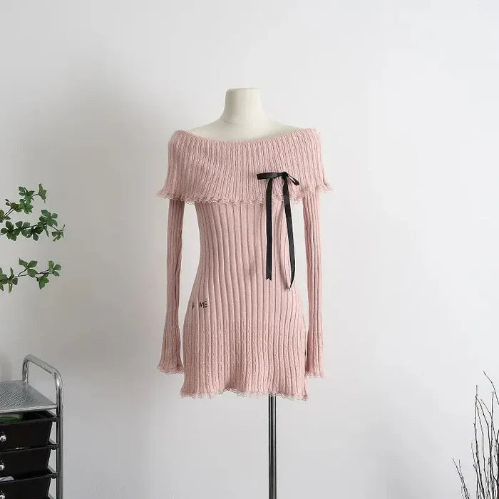 Bow Off Shoulder Dress fashionnsio