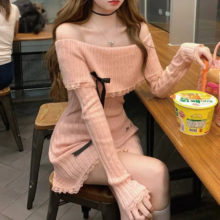 Bow Off Shoulder Dress fashionnsio
