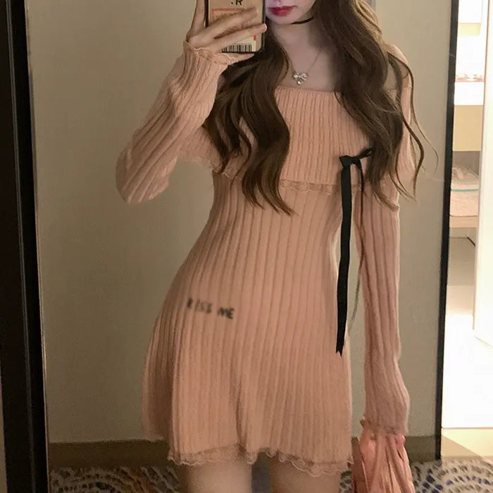Bow Off Shoulder Dress fashionnsio