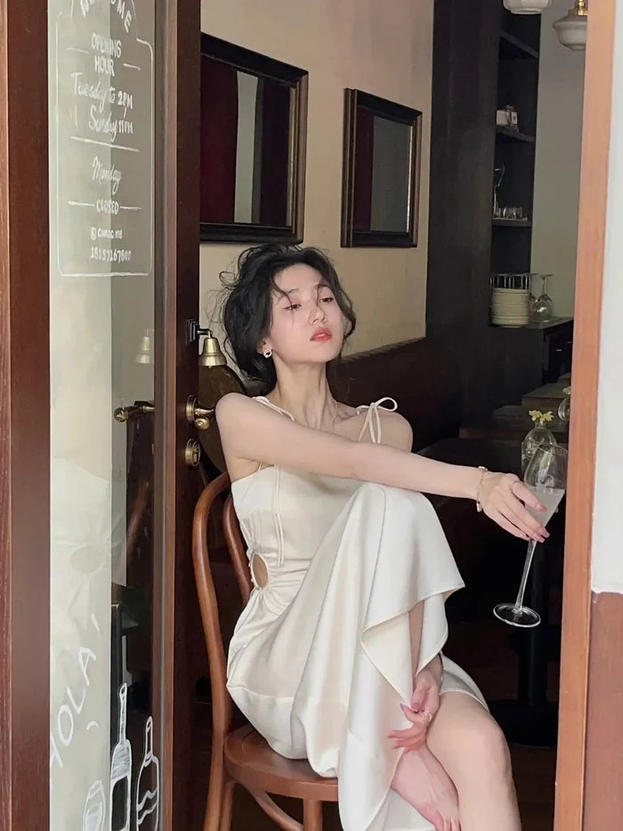 Korean Satin Strap Dress fashionnsio