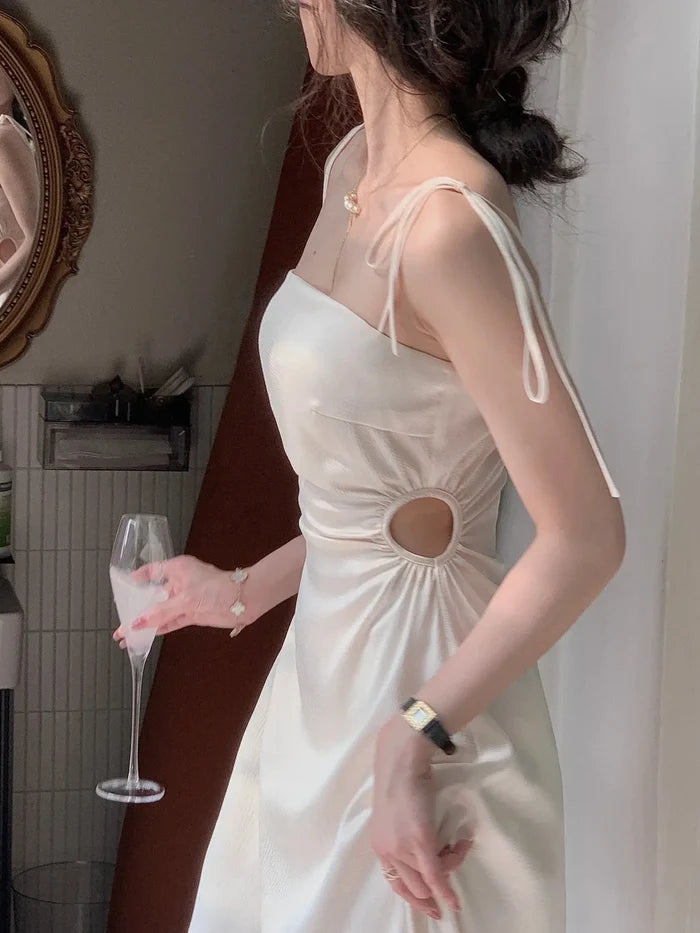 Korean Satin Strap Dress fashionnsio