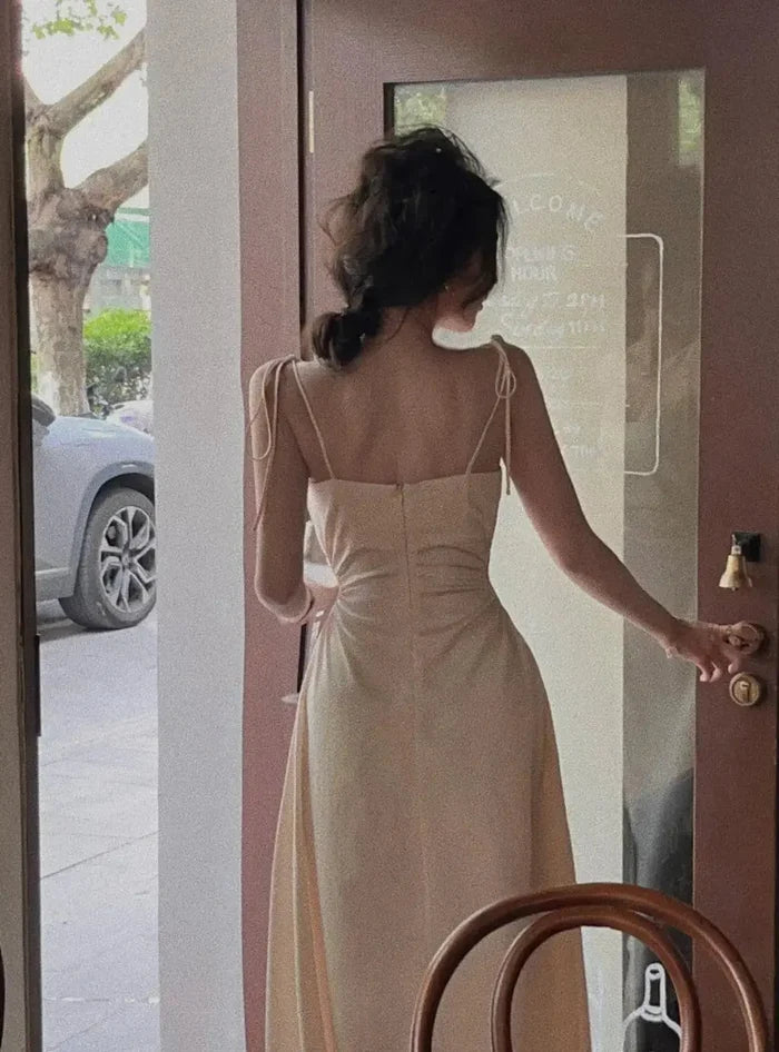 Korean Satin Strap Dress fashionnsio
