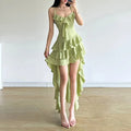 Asymmetrical Ruffle Dress fashionnsio