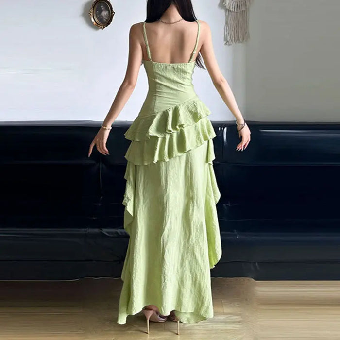 Asymmetrical Ruffle Dress fashionnsio