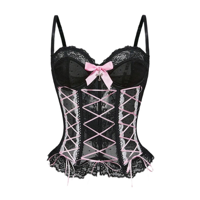 Lace Bow Corset Top fashionnsio
