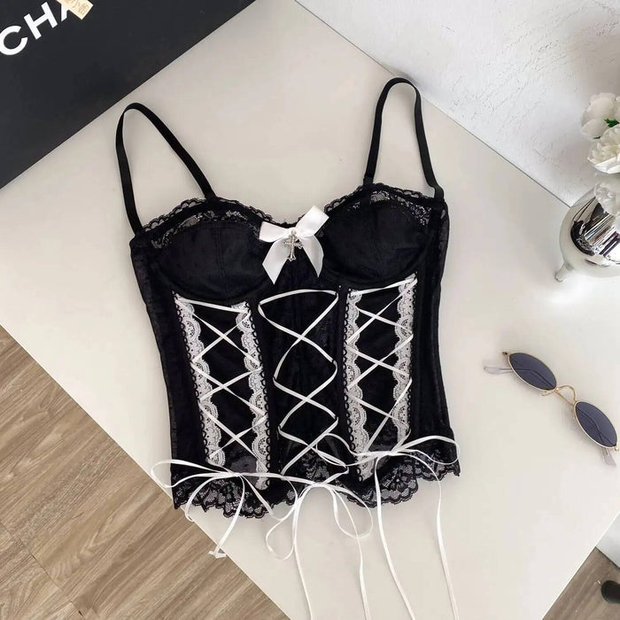Lace Bow Corset Top fashionnsio