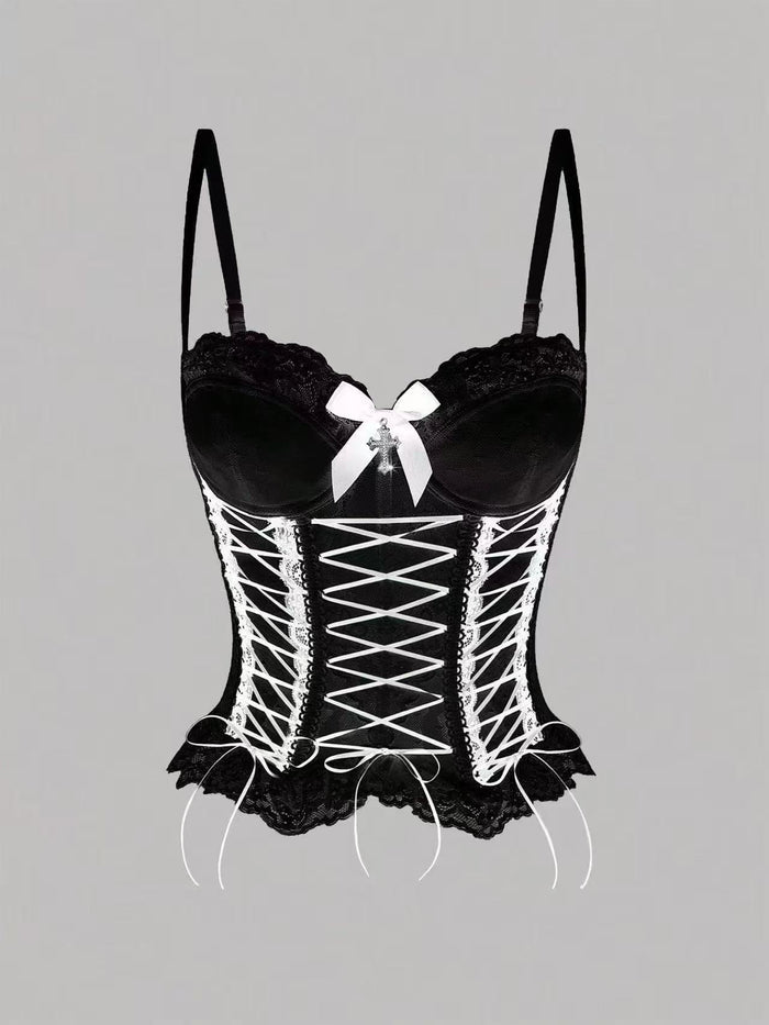 Lace Bow Corset Top fashionnsio