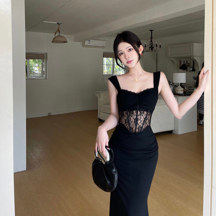 Lace Fishbone Long Dress - Fashionnsio