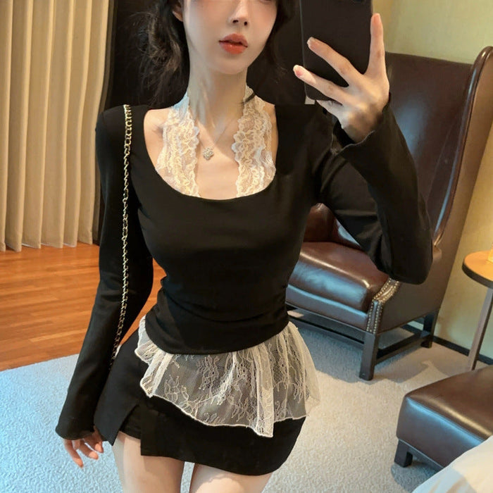 Lace Long Sleeve Top - Fashionnsio