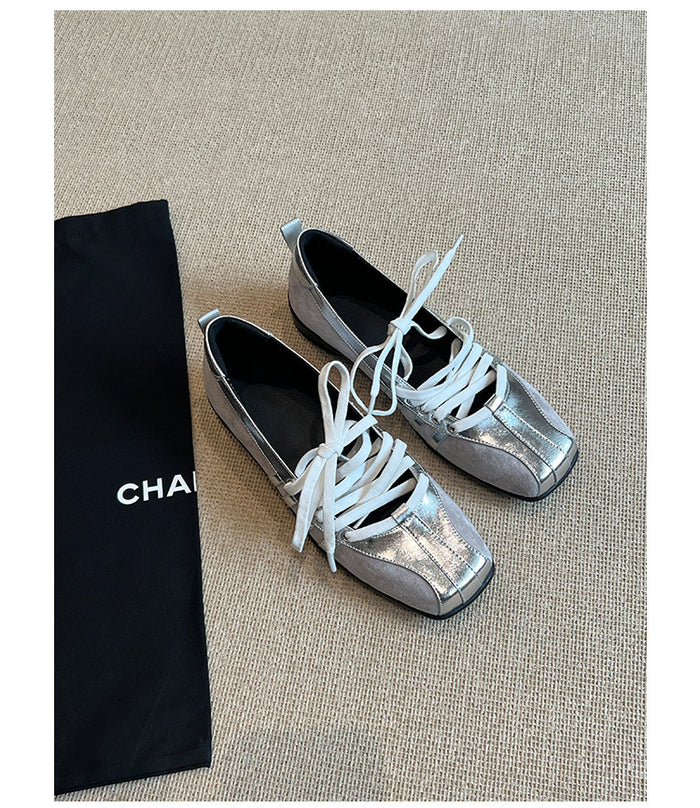 Lace Up Ballet Flats - Fashionnsio