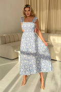 Lara Broderie Anglaise Maxi Dress (Blue)