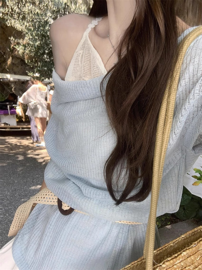 Layered Belted Knit Top - Fashionnsio