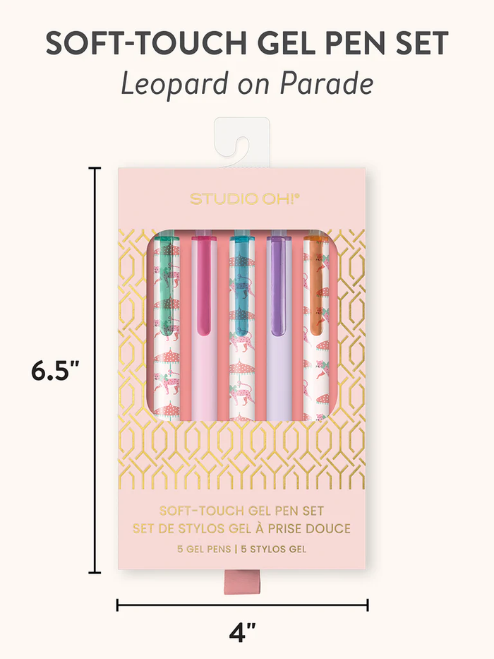 Leopard on Parade Soft-Touch Gel Pen Set
