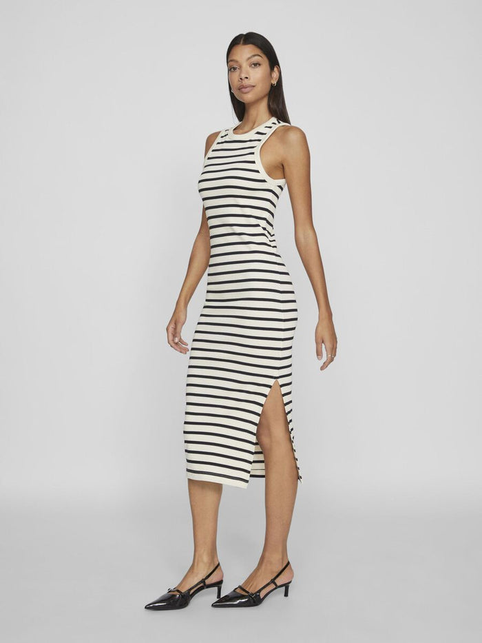 Lib Midi Dress (Eggnog/Black)