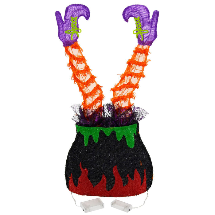 Light Up Witch Legs in Cauldron Halloween Decoration 72cm