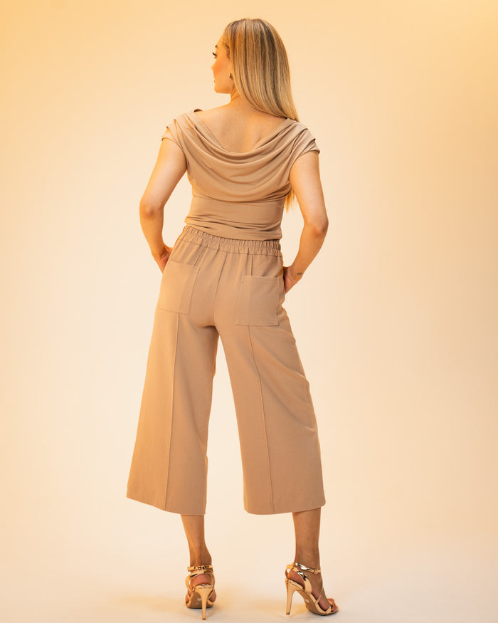 Lily Cowl Top (Taupe)