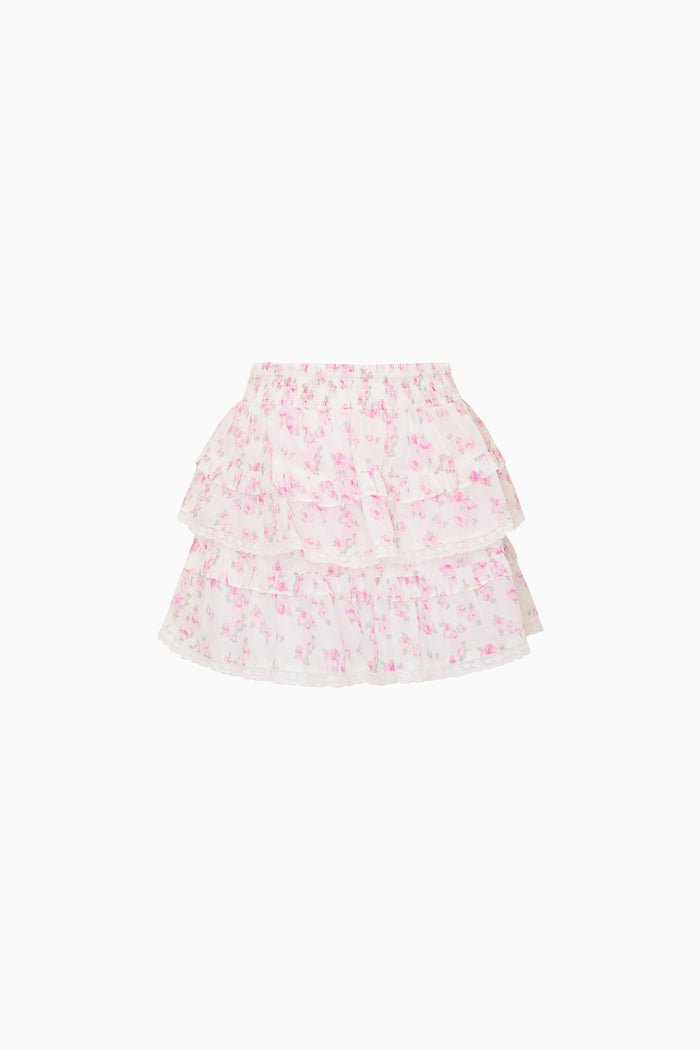 Floral tiered skirt on a white background