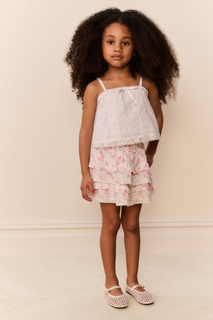 Little Girls Cotton Lace Quince Top