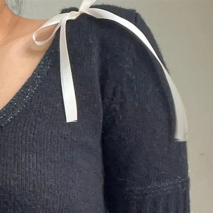 Bow Long Sleeve Crop Top fashionnsio