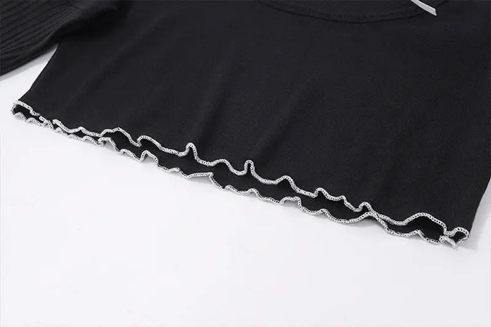 Bow Long Sleeve Crop Top fashionnsio