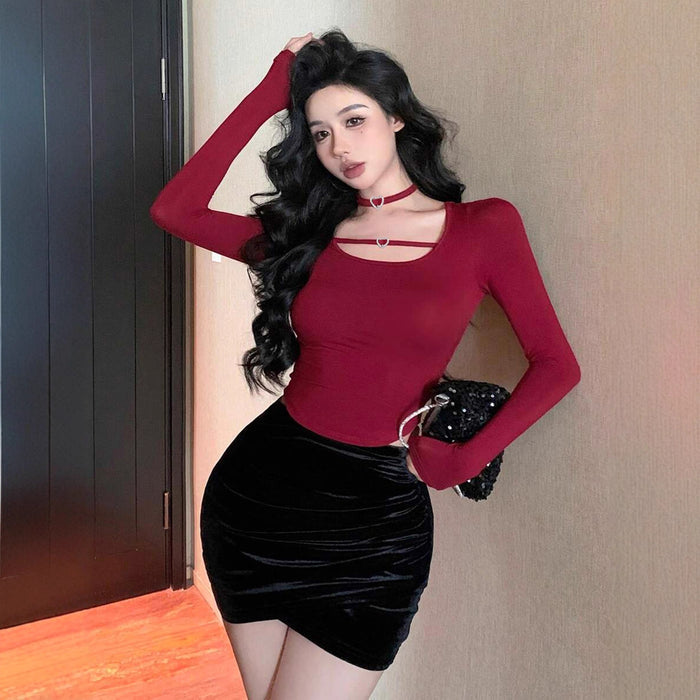 Long Sleeve Crop Top - Fashionnsio