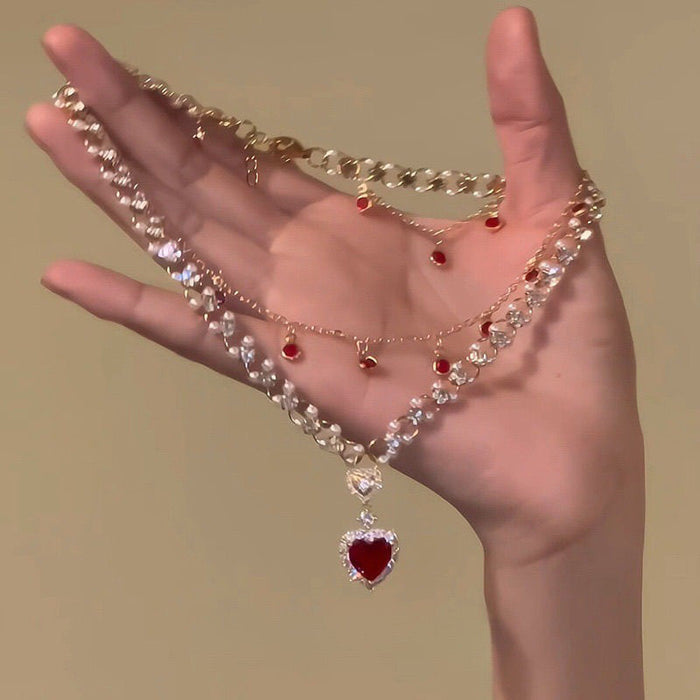 Love Pearl Double Layer Necklace - Fashionnsio