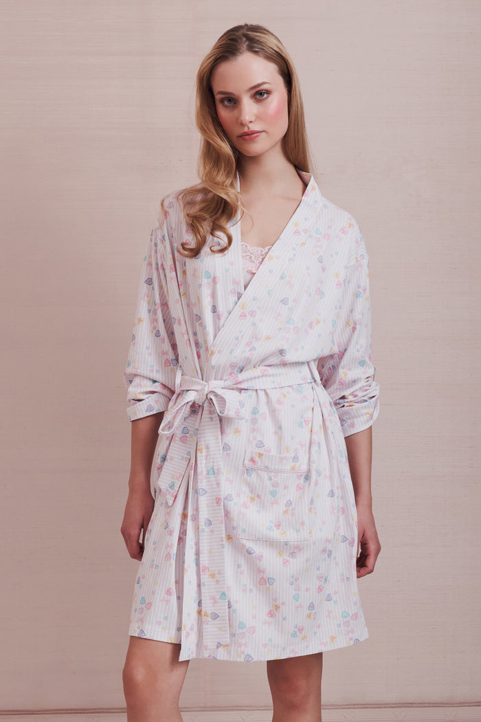 LoveShackFancy x Roller Rabbit Heart Stripe Blake Robe
