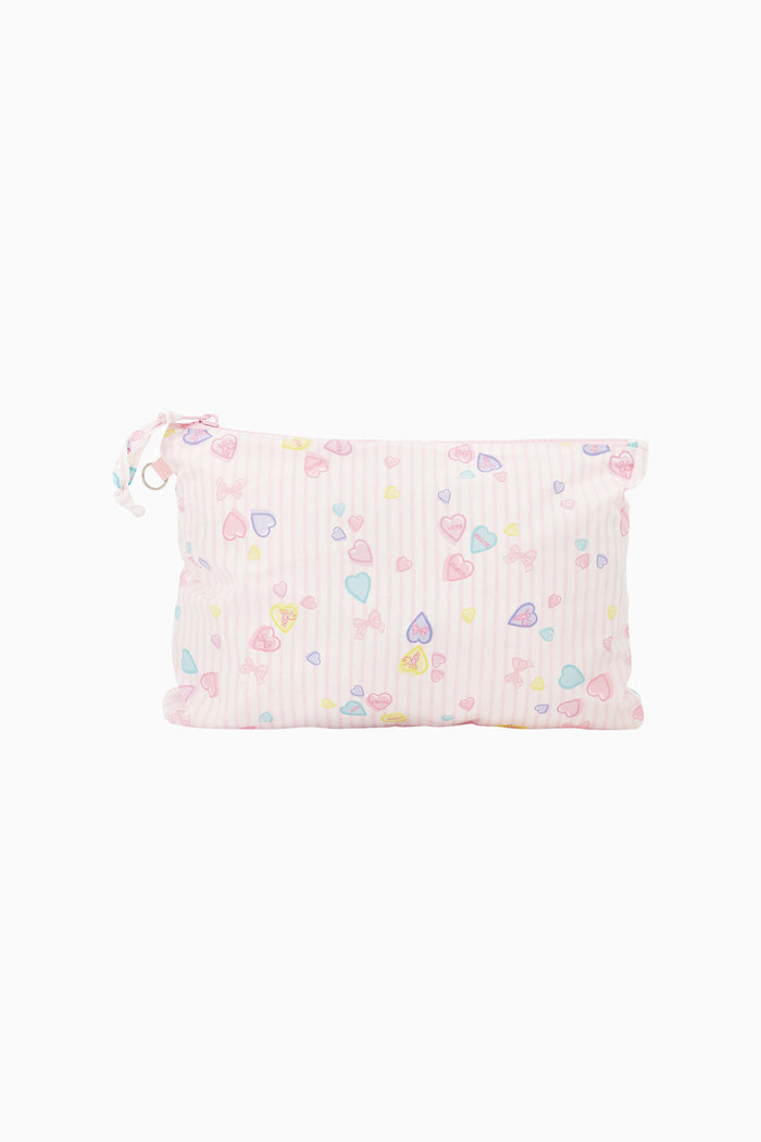 LoveShackFancy x Roller Rabbit Heart Stripe Bow Tote Bag