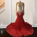 Luxury Red Backless Sparkly Sequin Prom Dresses