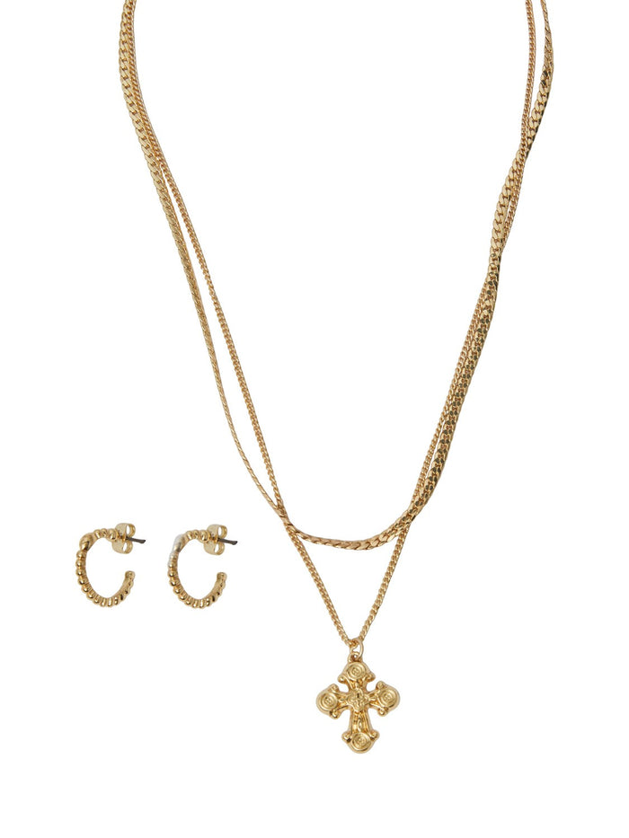 MANA EARRINGS & NECKLACE SET (GOLD)