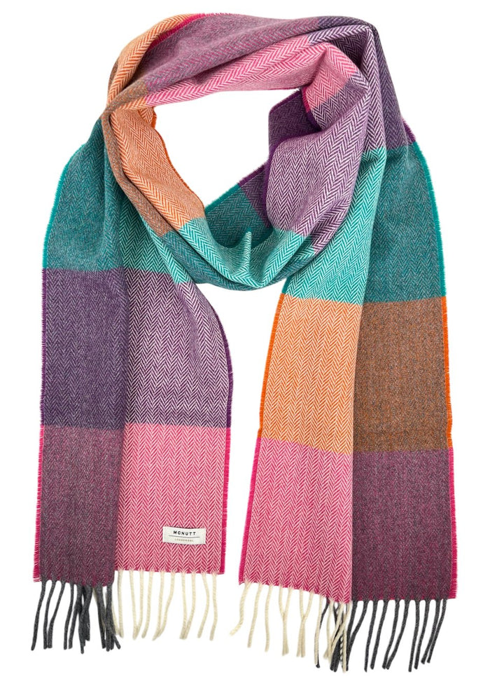 McNutt Lambswool Scarf | Hyacinth and Orange