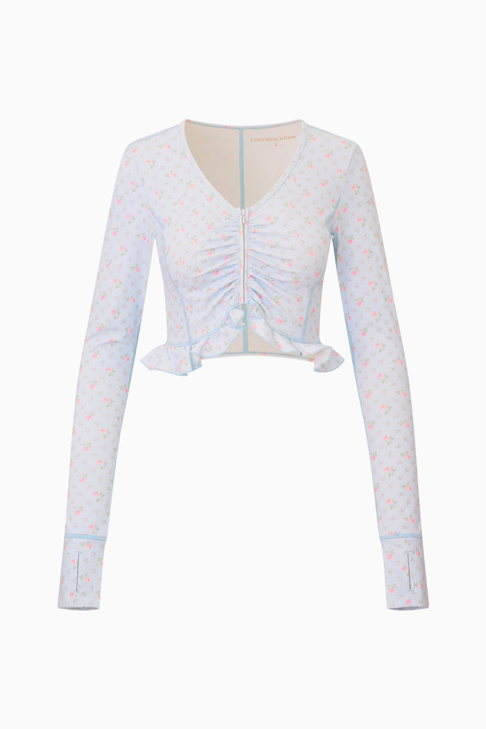 Medway Printed Zip-Up Active Top