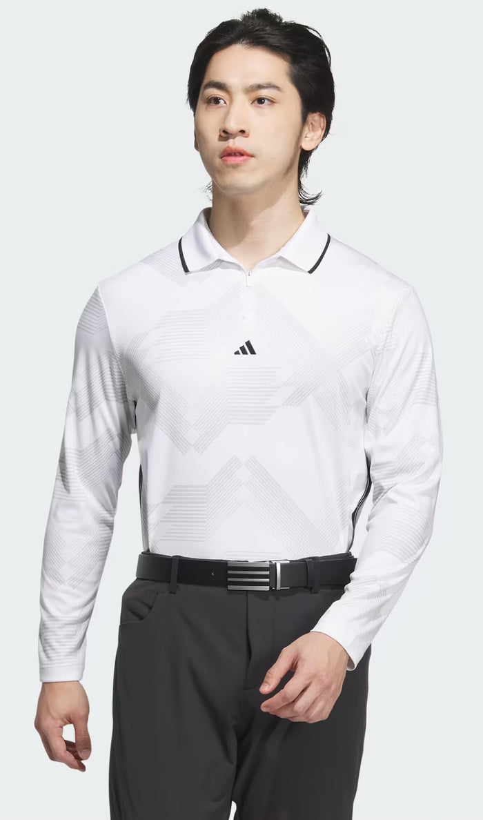 Men's Golf Long Sleeve Print Polo Shirt IM7261