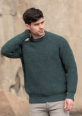 Green Fishermans Rib Crew Neck Sweater