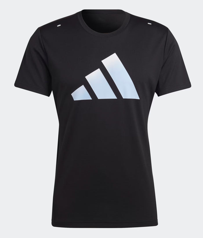 Men's Run Icons 3 Bar Logo Tee HR3243 - Black