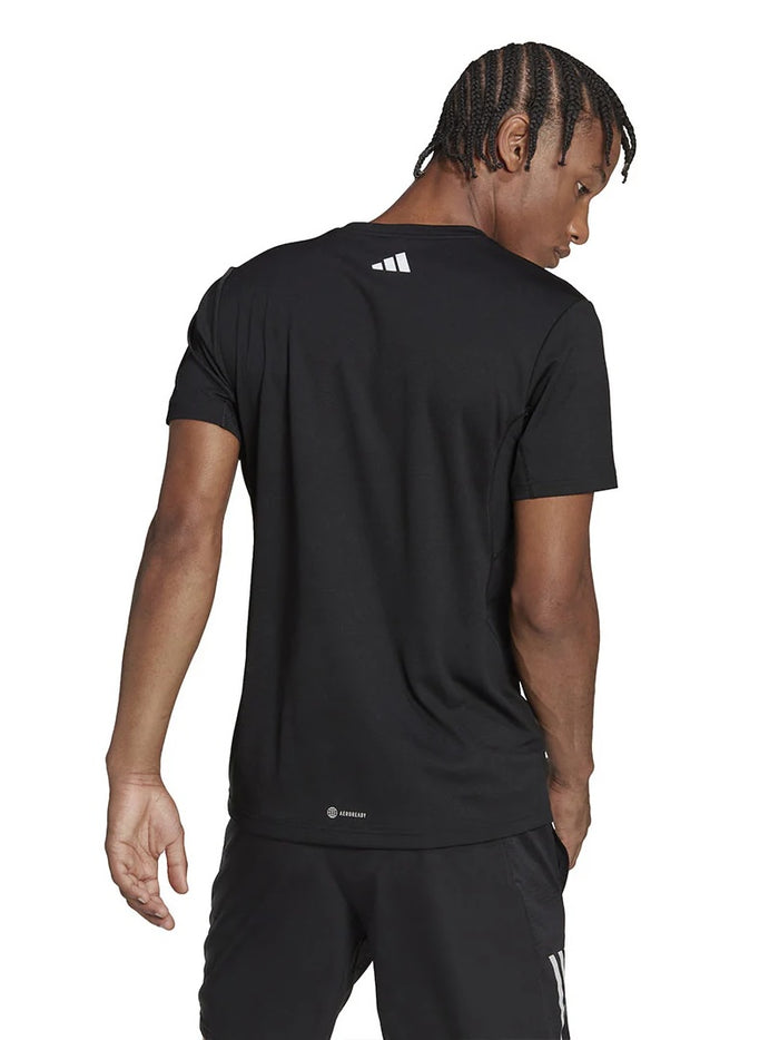 Men's Run Icons 3 Bar Logo Tee HR3243 - Black