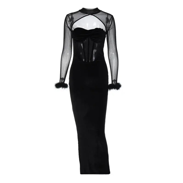 Mesh Cut Out Corset Dress fashionnsio
