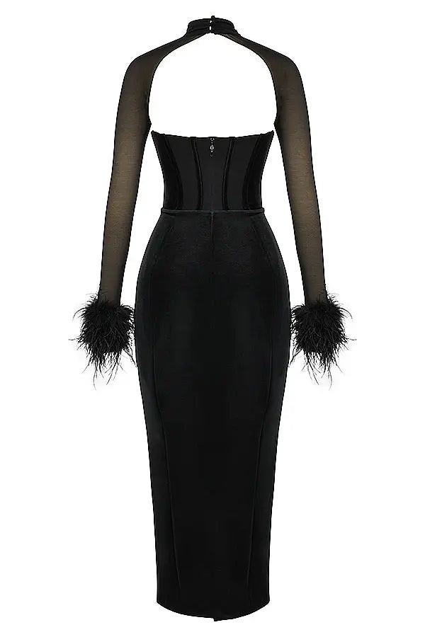 Mesh Cut Out Corset Dress fashionnsio