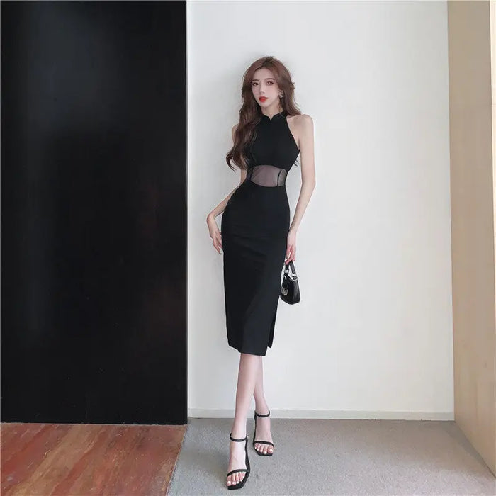 Mesh Sexy Black Dress fashionnsio