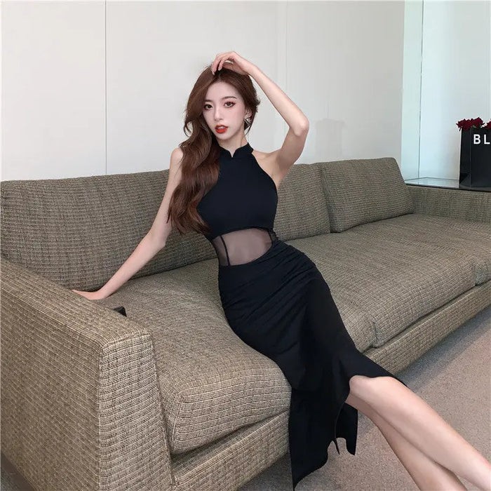Mesh Sexy Black Dress fashionnsio