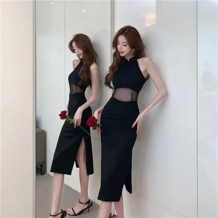 Mesh Sexy Black Dress fashionnsio