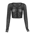Mesh Long Sleeve Crop Cardigan/Top fashionnsio