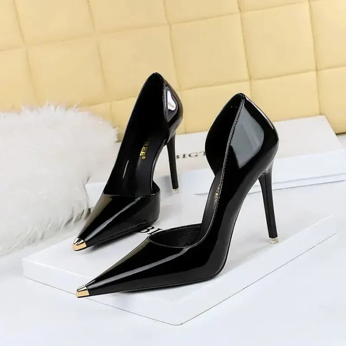 Metal Pointed Stiletto High Heels fashionnsio