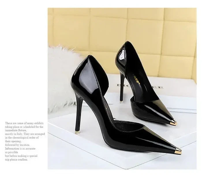 Metal Pointed Stiletto High Heels fashionnsio