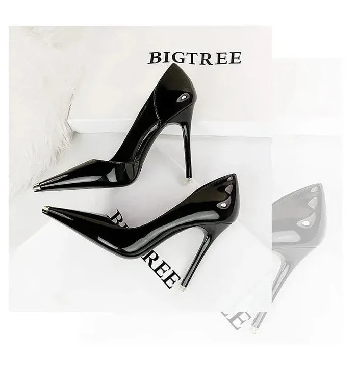 Metal Pointed Stiletto High Heels fashionnsio