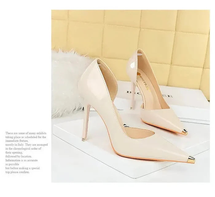 Metal Pointed Stiletto High Heels fashionnsio