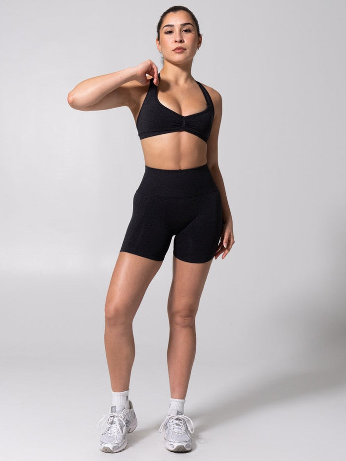 Micro Seamless Sports Bra - Heather Charcoal