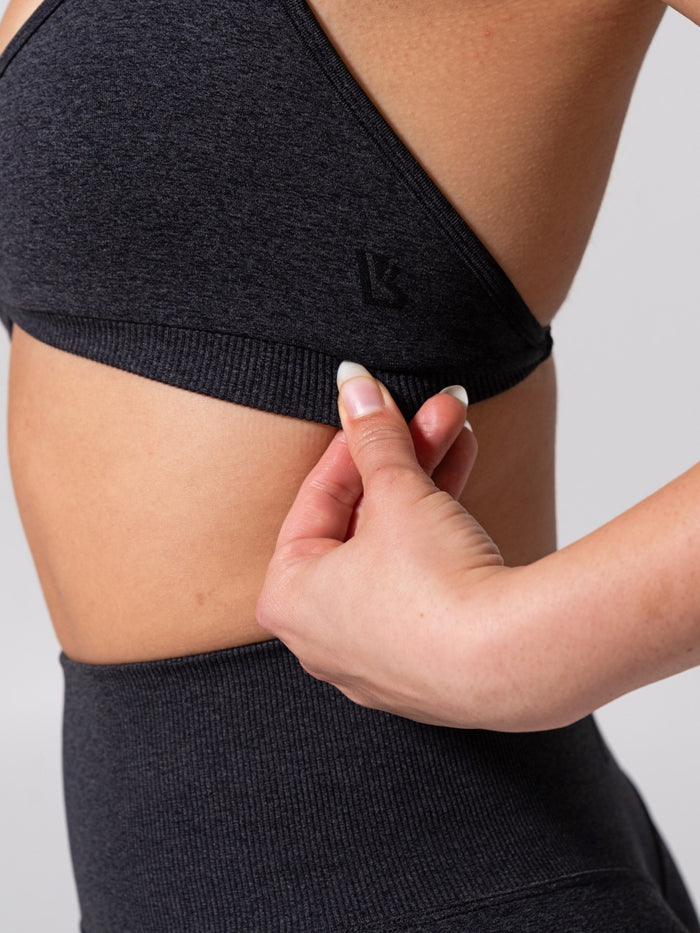 Micro Seamless Sports Bra - Heather Charcoal