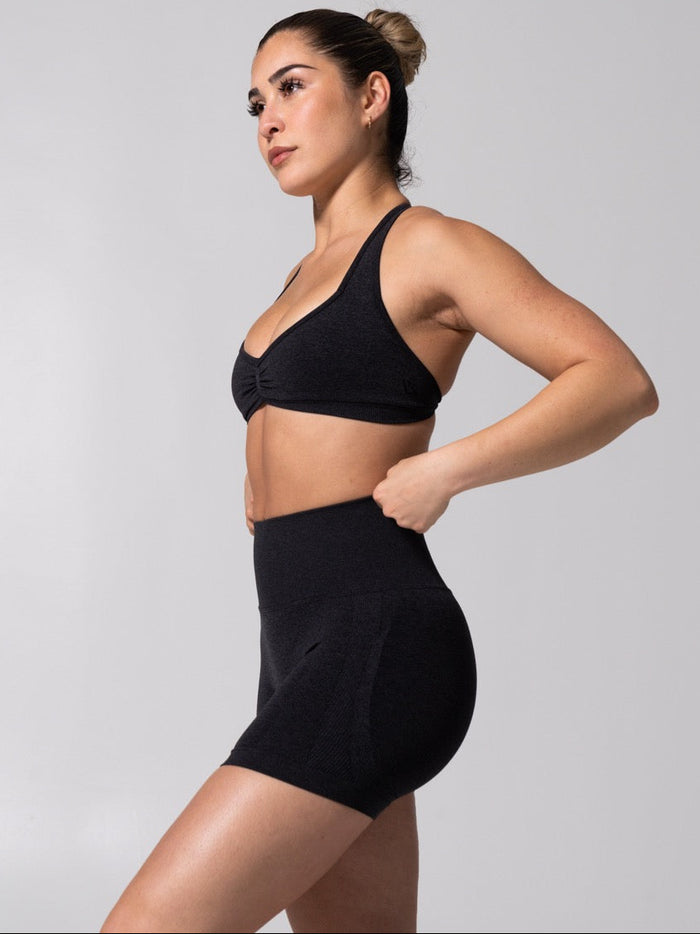 Micro Seamless Sports Bra - Heather Charcoal