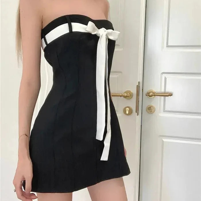 Cute Bow Mini Dress fashionnsio
